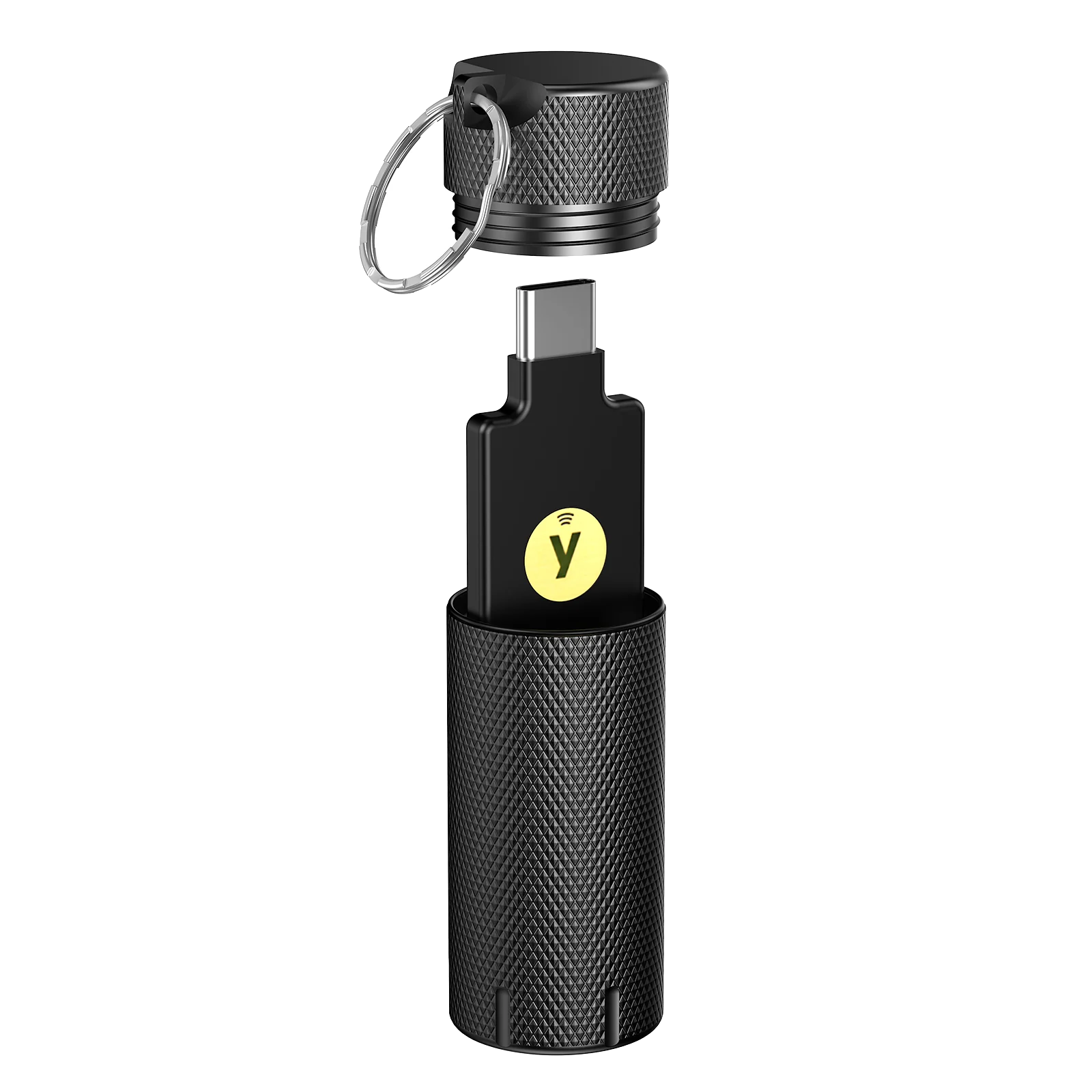 Open NOPKEY case with YubiKey inside